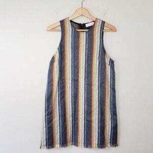 Blush | Striped Fringe Hem Dress Size Small